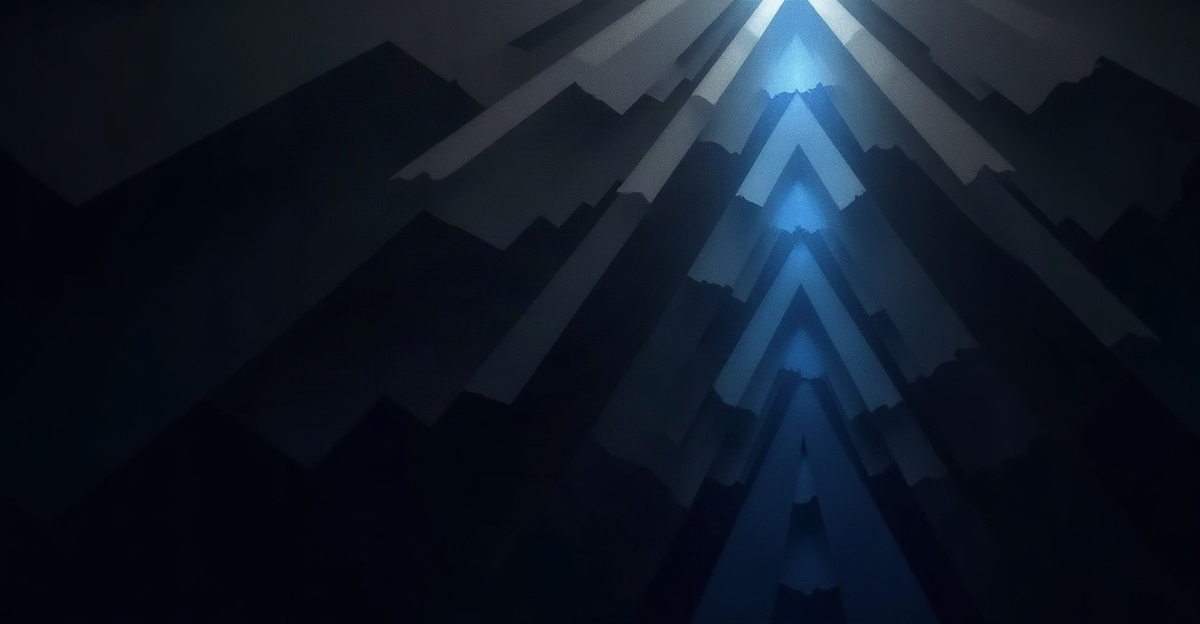 Abstract layered planes fading into darkness, suggesting nested systems and hidden depths