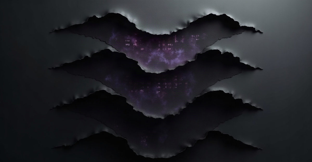 Abstract layers peeling to reveal hidden truth, verification marks glowing beneath
