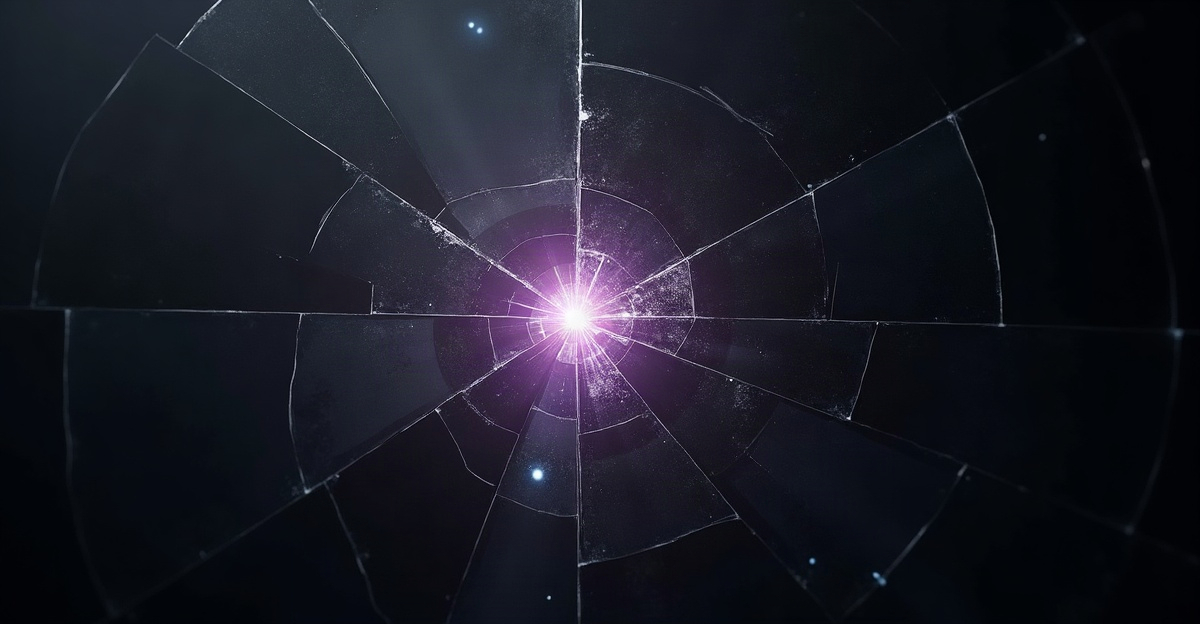 Abstract fractured layers with light penetrating through