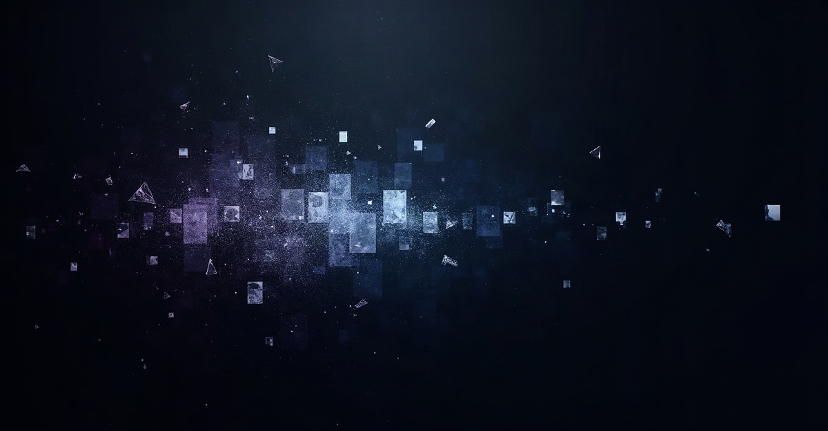 abstract dissolving layers representing fractured digital identity