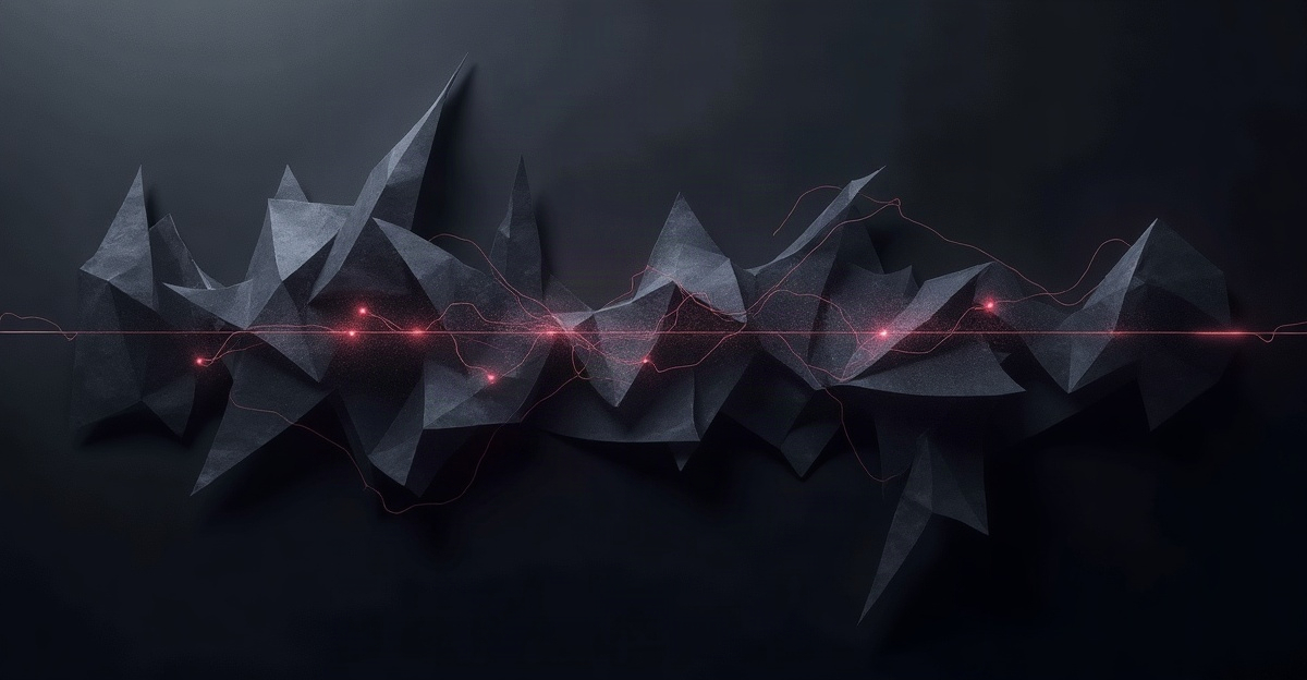 Glowing thread passing through layered translucent barriers, concept of encrypted passage